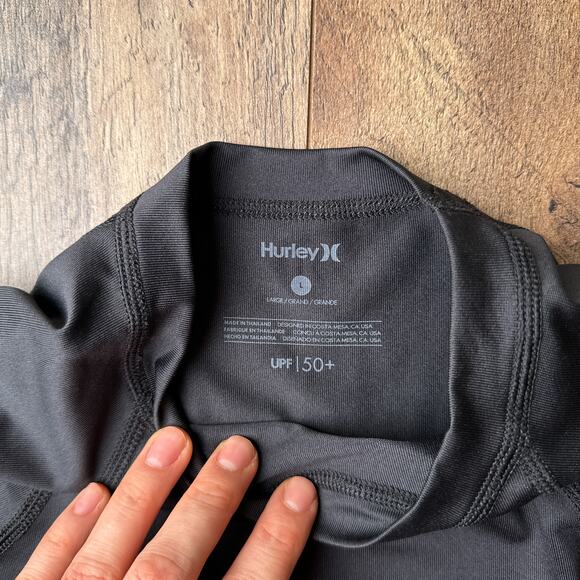 Hurley One and Only Sun‎ Shirt Women's Large Black Surf Beach UPF+50 NWT 5781 - Picture 2 of 9